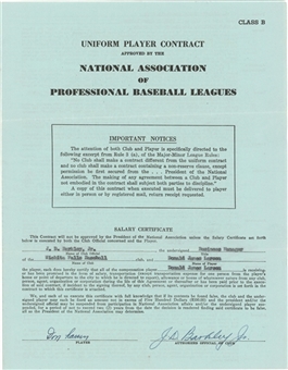 1950 Don Larsen Wichita Falls Baseball Club Early Professional Contract (Larsen LOA)
